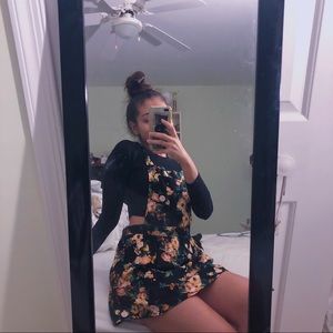 Overall floral dress